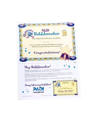 Certificate - Bubblemaker with Participant Card (English)