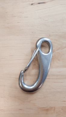 RVS Karabijnhaak met oog 70mm