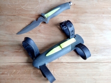 Dolfin - RVS mes, neon geel met grijs