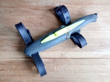 Dolfin - RVS mes, neon geel met grijs